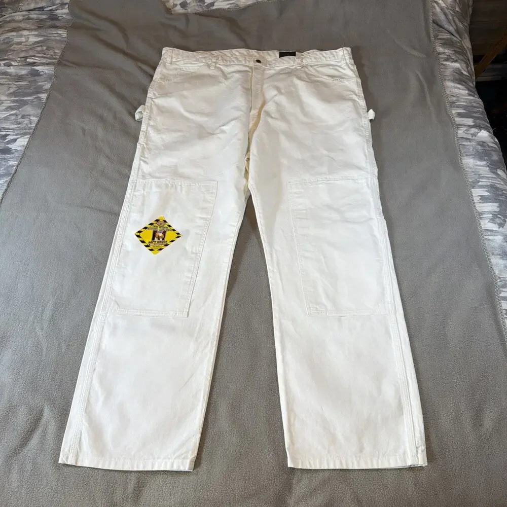 Dickies Men’s New Painter Pants size 46 x 32 Relaxed White Cargo Double Knee